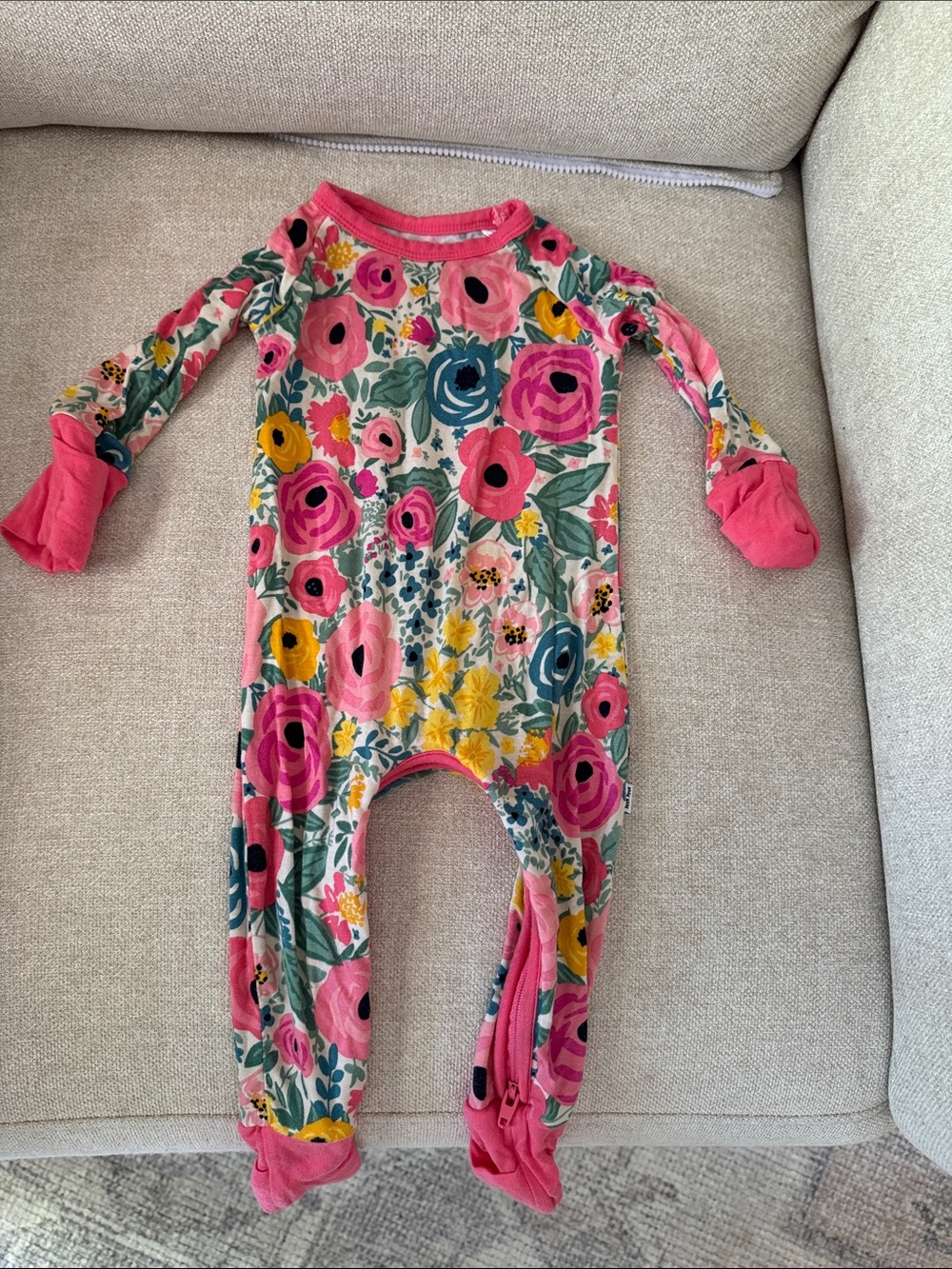 Little Sleepies Floral Pink Long-Sleeve Romper